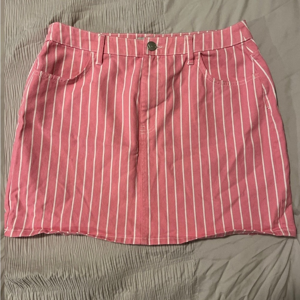 Stripped jean skirt